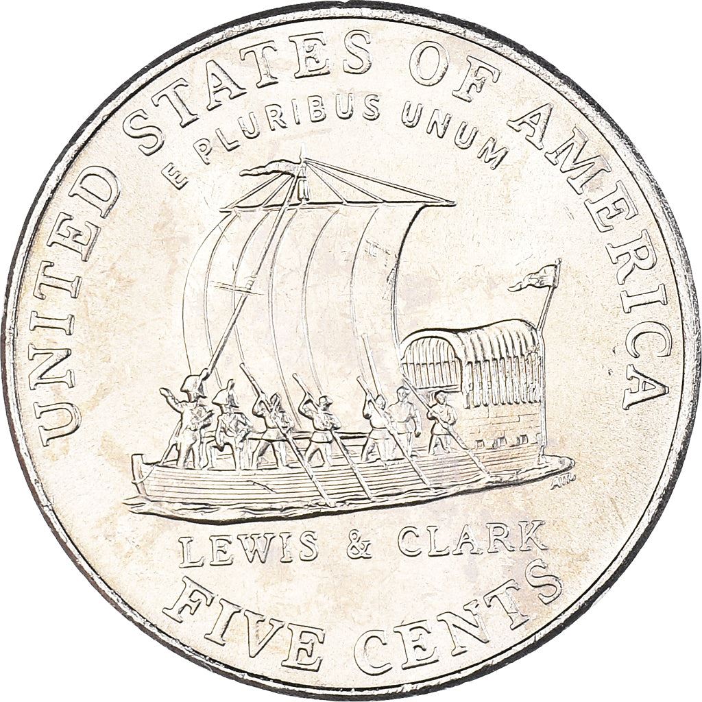 United States | 5 Cents Coin | Jefferson Nickel | Boat | Lewis and Clark | KM361 | 2004