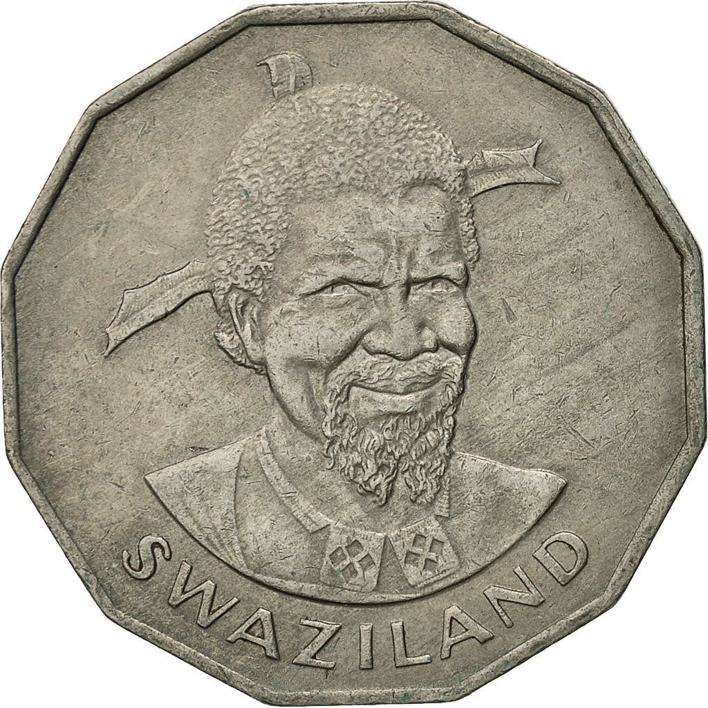 Eswatini 50 Cents Coin | King Sobhuza II | Lion | Elephant | KM12 | 1974 - 1981
