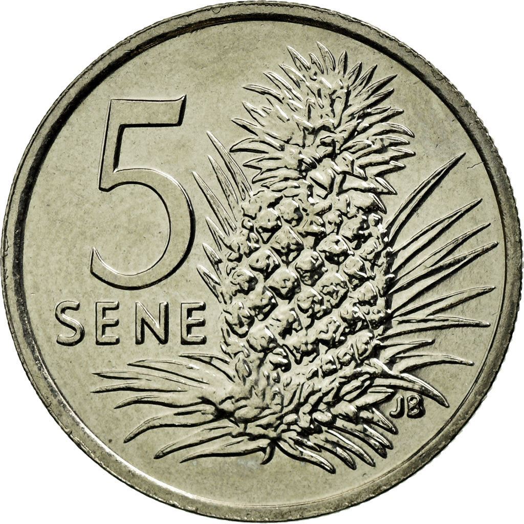 Samoa | 5 Sene Coin | Malietoa Tanumafili II | Pineapple | Km:131 | 2002 - 2010