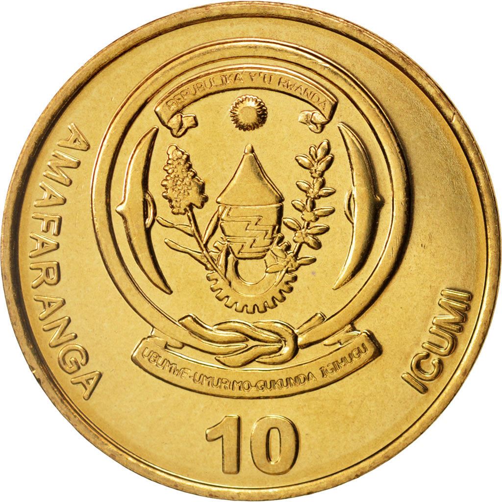 Rwanda | 10 Amafaranga Coin | Banana Tree | Km:34 | 2009