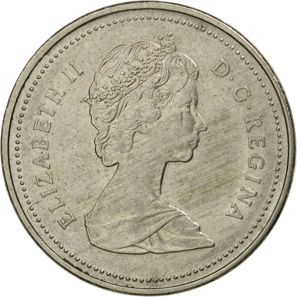Canada | 5 Cents Coin | Copper-nickel | 2nd portrait; Copper-nickel | KM:60.2a | 1982-1989