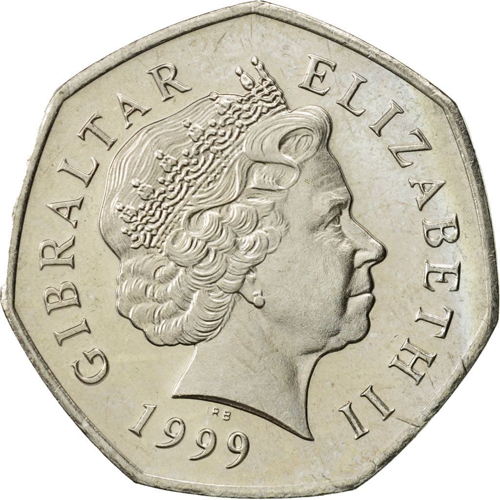 Gibraltar | 50 Pence Coin | Dolphins | KM:778 | 1998 - 2003