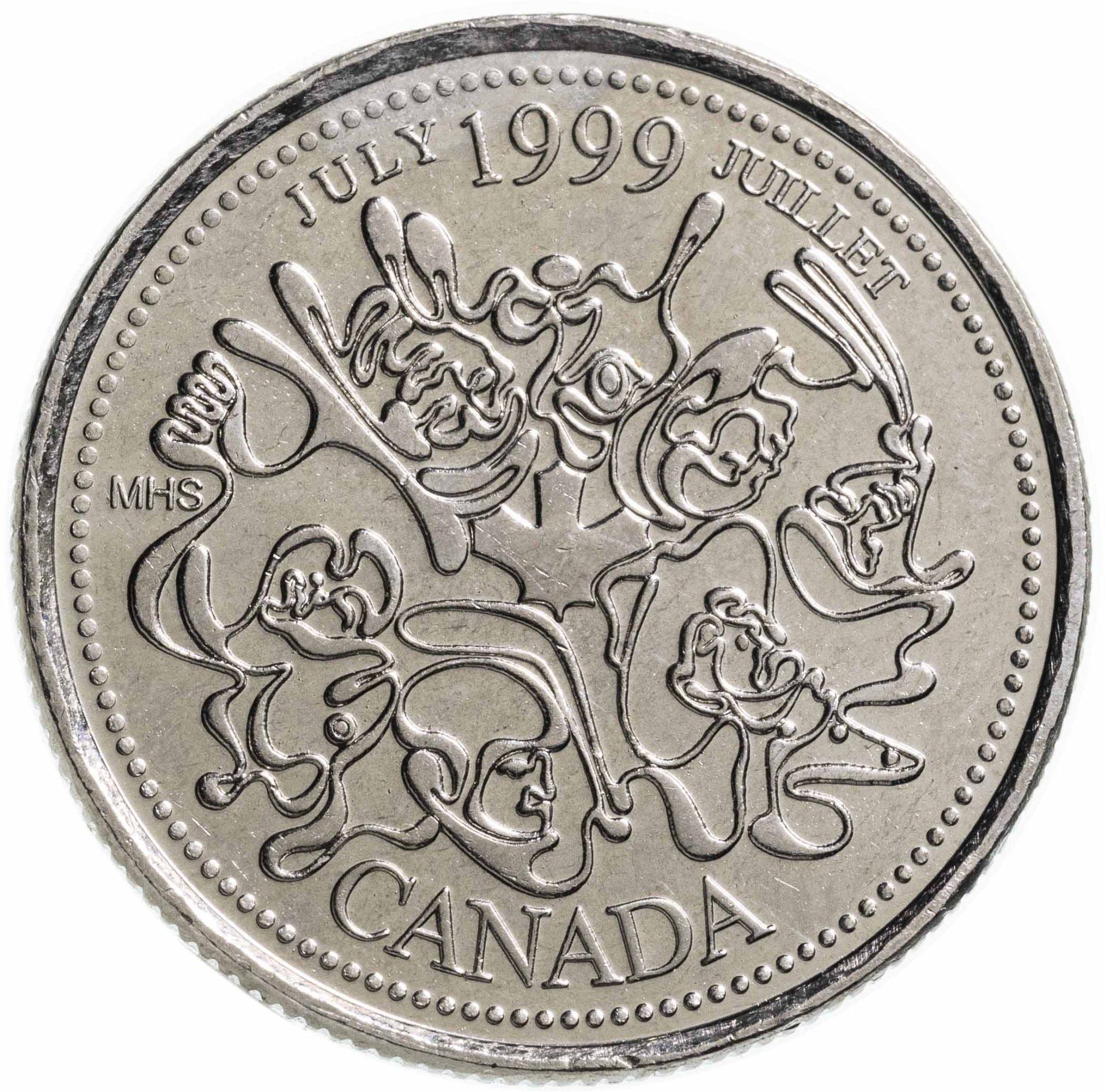 Canada | 25 Cents Coin | A Nation of People | Nickel | KM:348 | 1999
