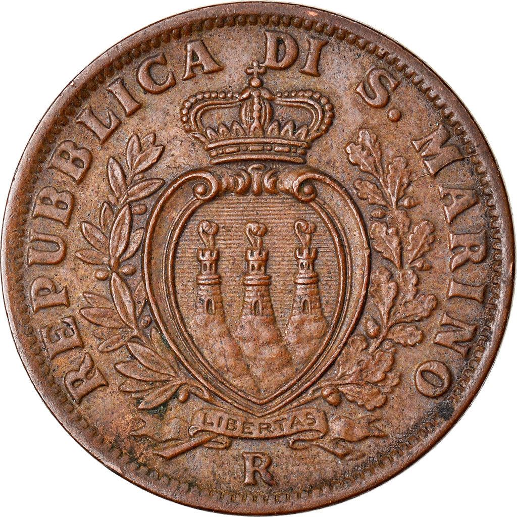 San Marino | 5 Centesimi Coin | Bronze | Castle or fortification | KM:12 | 1935-1938