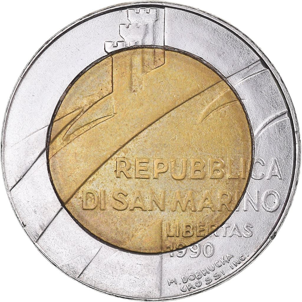 San Marino | 500 Lire Coin | Anniversary of San Marino | Km:256 | 1990