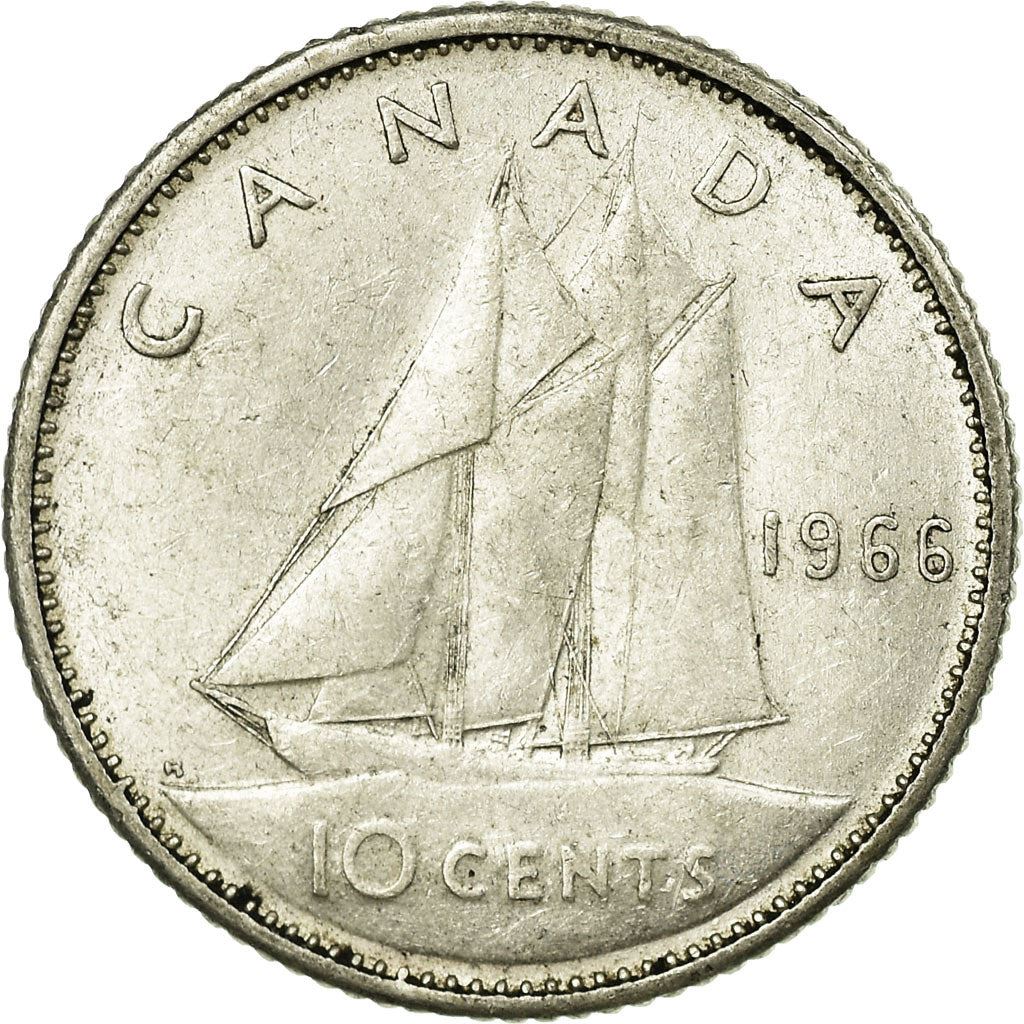 Canada | 10 Cents Coin | Silver | 2nd portrait | KM:61 | 1965-1966