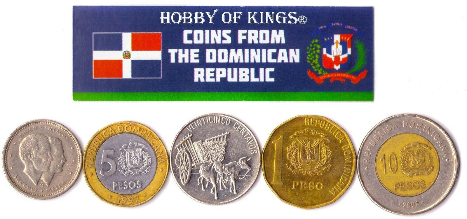 5 Mixed Coins From The Dominican Republic | 1967 - 2020