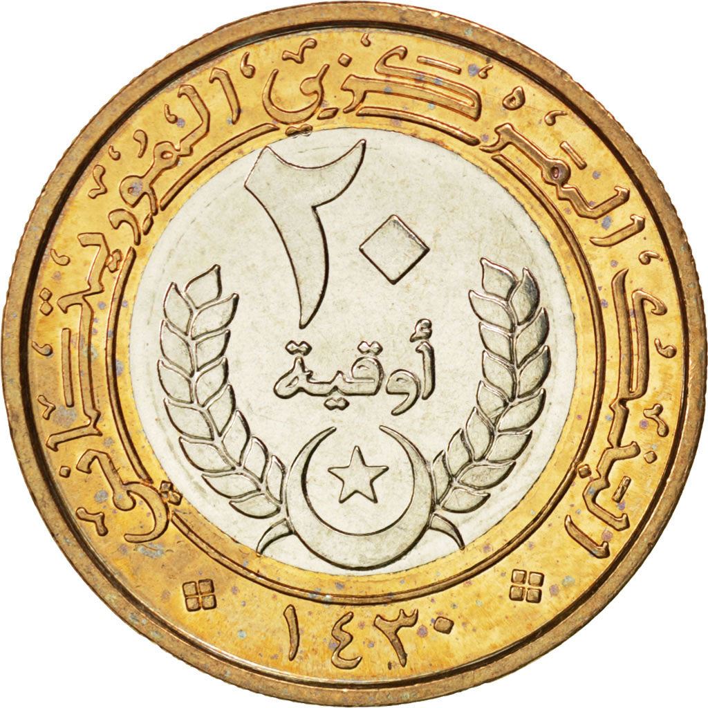 Mauritania | 20 Ouguiya Coin | Coat of Arms | Km:8 | 2009 - 2014