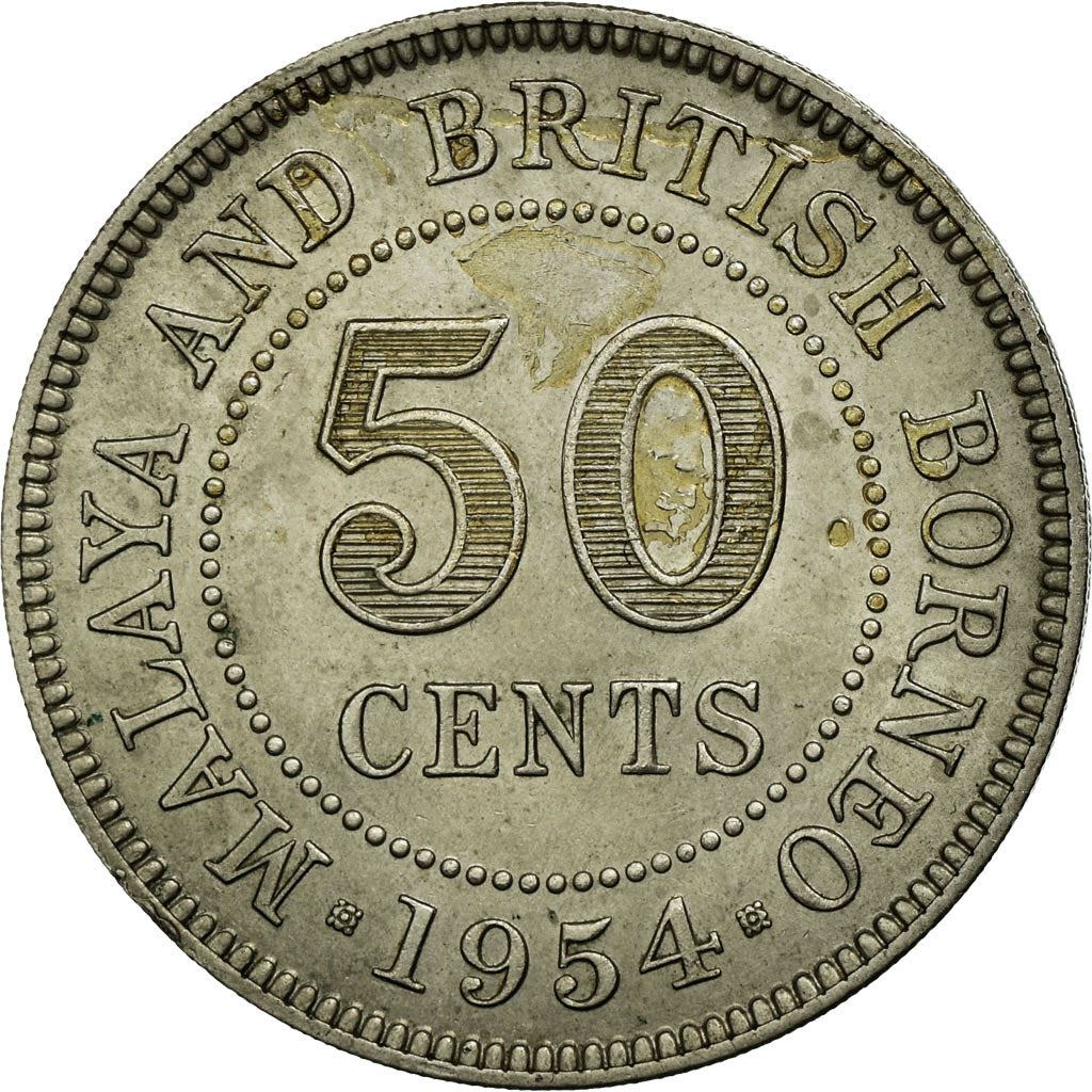 Malaya and British Borneo | 50 Cents Coin | Elizabeth II | Km:4 | 1954 - 1961