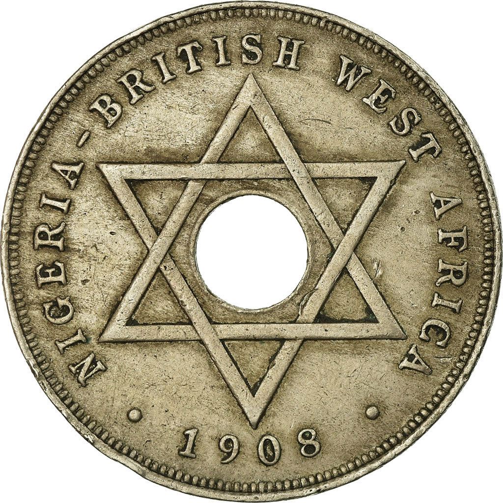 British West Africa | 1 Penny Coin | Crown | Hexagram | Km:2 | 1907 - 1910