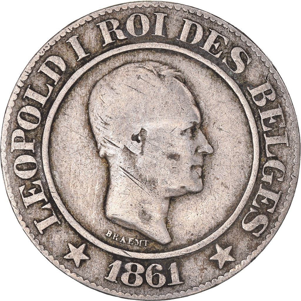Belgian | 20 Centimes Coin | Leopold I | Lion | Star | KM20 | 1860 - 1861