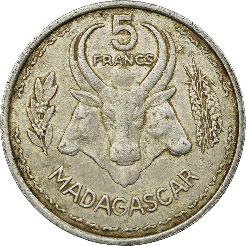 Madagaskaras | 5 frankų moneta | Marijana | Zebuas | Km:5 | 1953