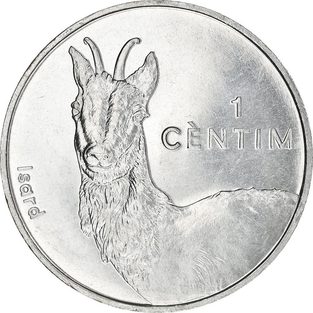 Andorra | 1 Centim Coin | Pyrenean Chamois | Km:177 | 2002