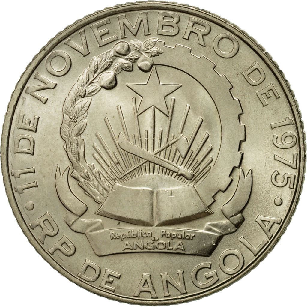 Angola | 10 Kwanzas Coin | Gear | Wreath | Km:86 | 1977 - 1978