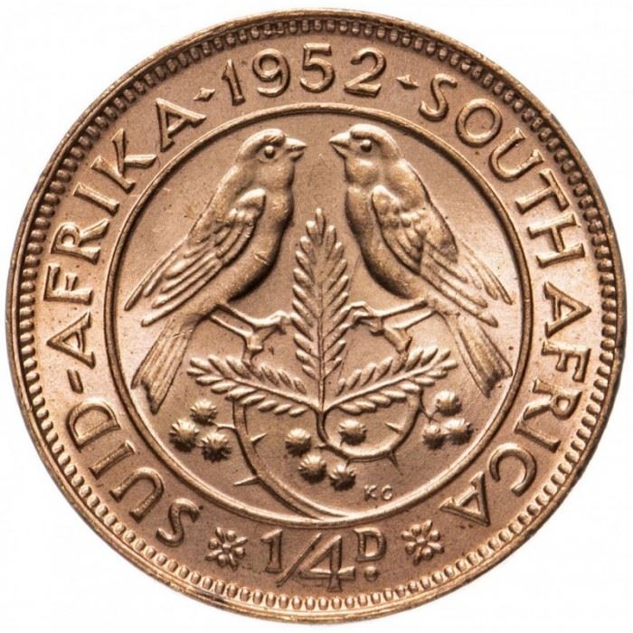South Africa 1/4 Penny Coin | George VI SUID AFRIKA - SOUTH AFRICA | KM32.2 | 1951 - 1952