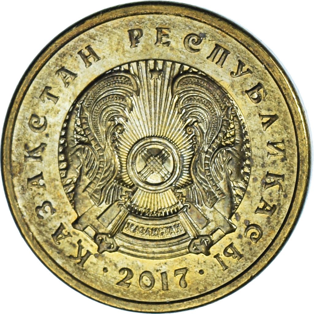 Kazakhstan | 1 Tenge Coin | Brass Plated Steel | Coat of Arms | KM:23.1a | 2016 - 2018