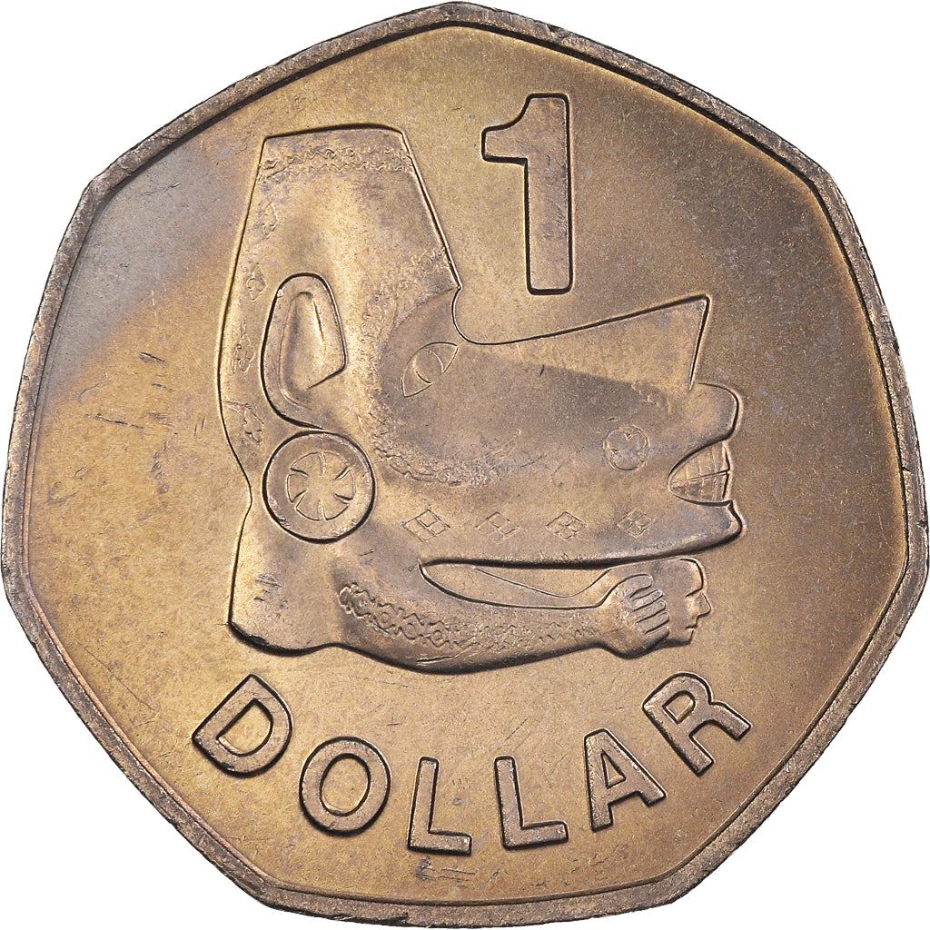 Salomonøerne | 1 Dollars Mønt | Elizabeth II | Nusu-Nusu | Havets Ånd | Km:6 | 1977 - 1983