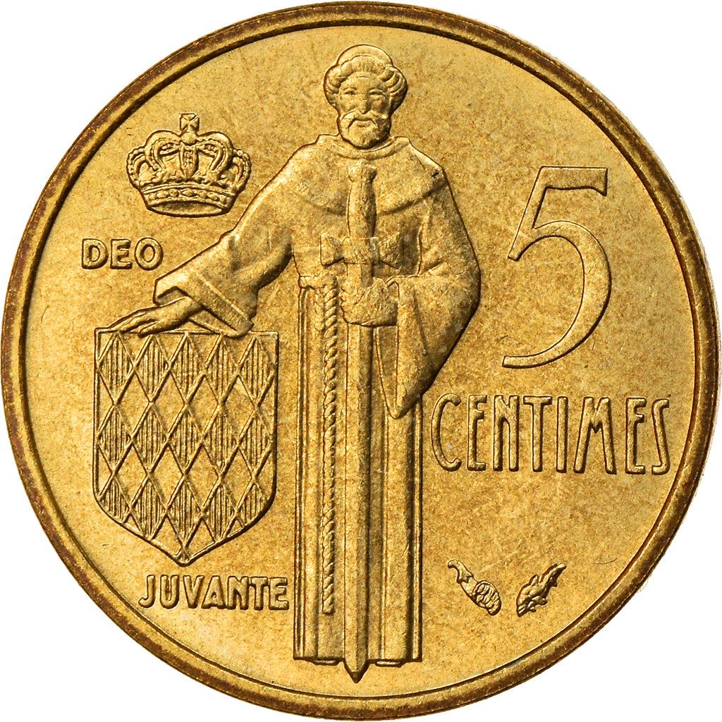 Monaco | 5 Centimes Coin | Rainier III | Km:156 | 1976 - 1995