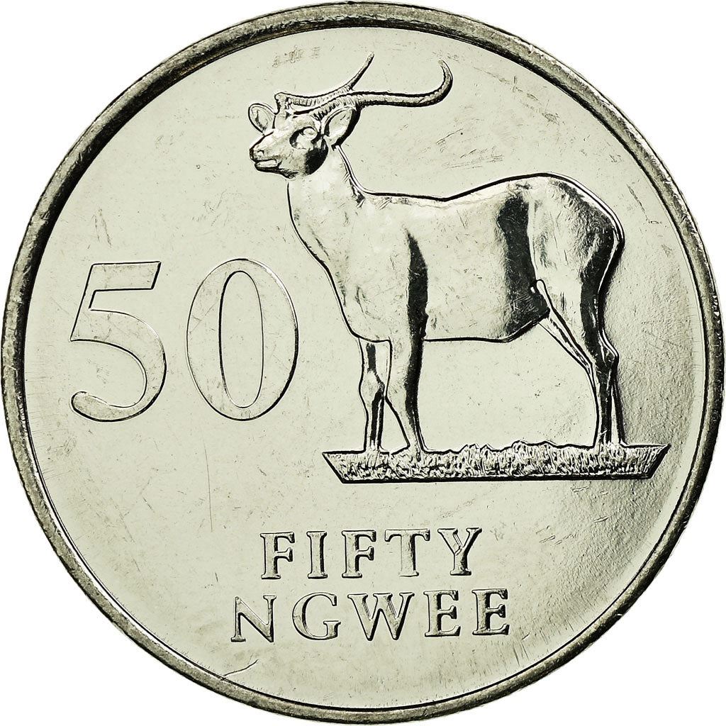 Zambia | 50 Ngwee Coin | Kafue Lechwe | Km:30 | 1992