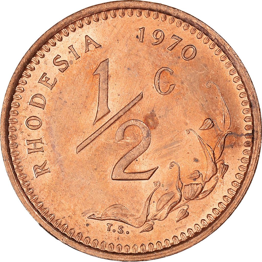 Rhodesia | 1/2 Cent Coin | Antelopes | Km:9 | 1970 - 1977