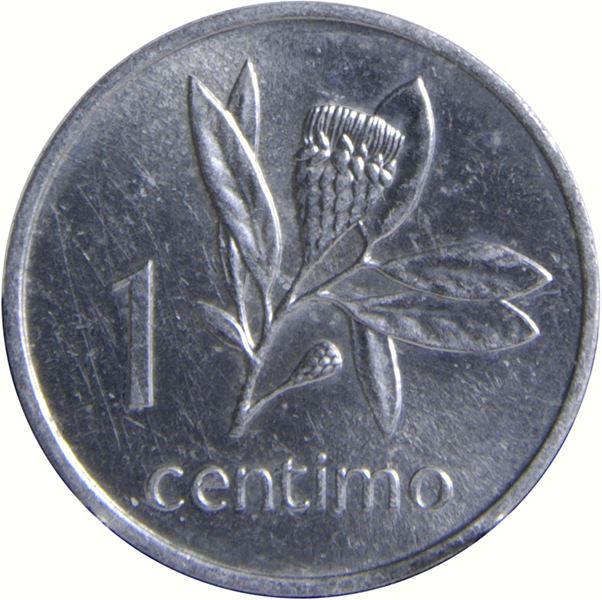 Mozambique | 1 Centimo Coin | Samora Machel | Angolan Protea | KM:90 | 1975