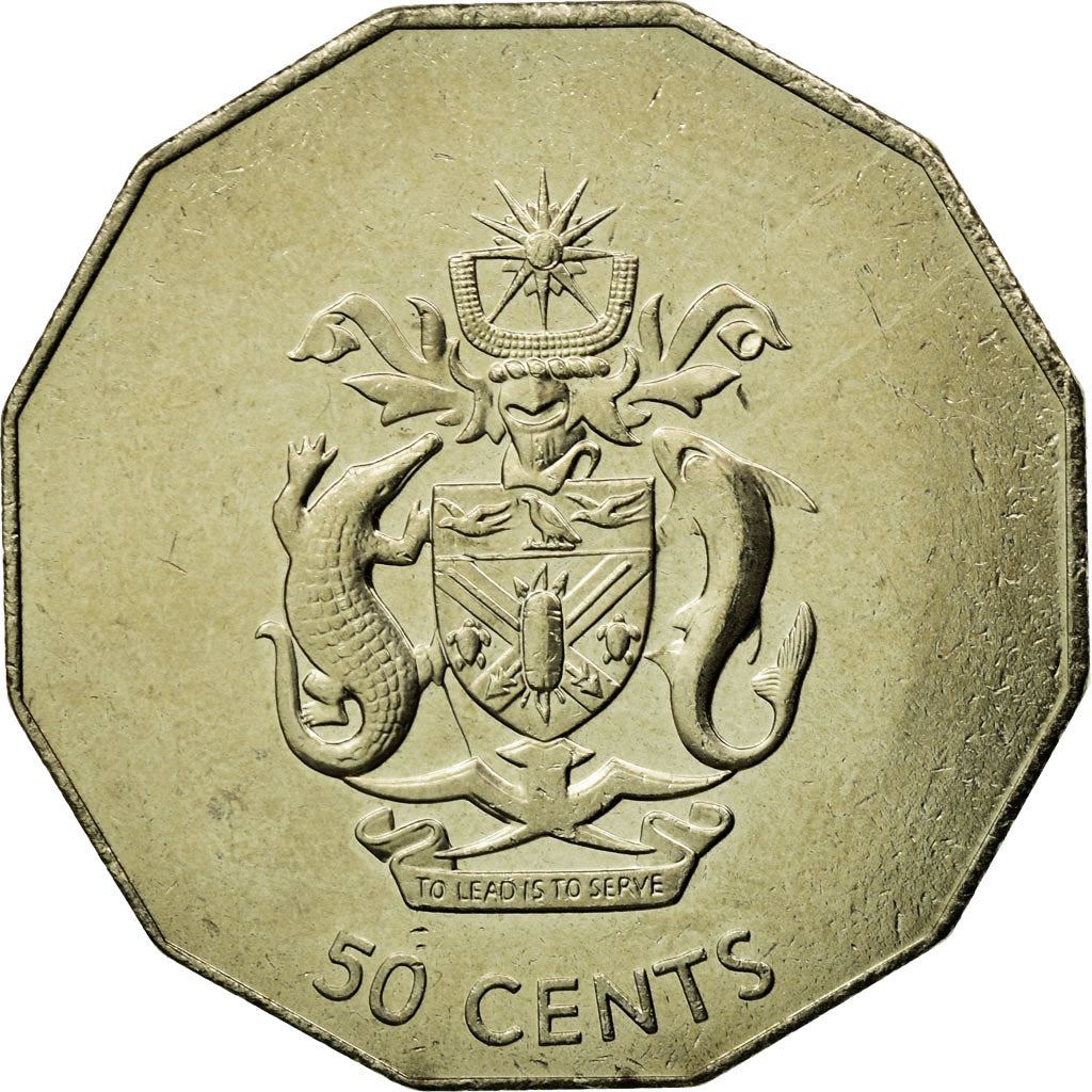 Îles Salomon | Pièce de 50 Cents | Elizabeth II | Écu et Armes des Salomon | Km : 29 | 1990 - 2005