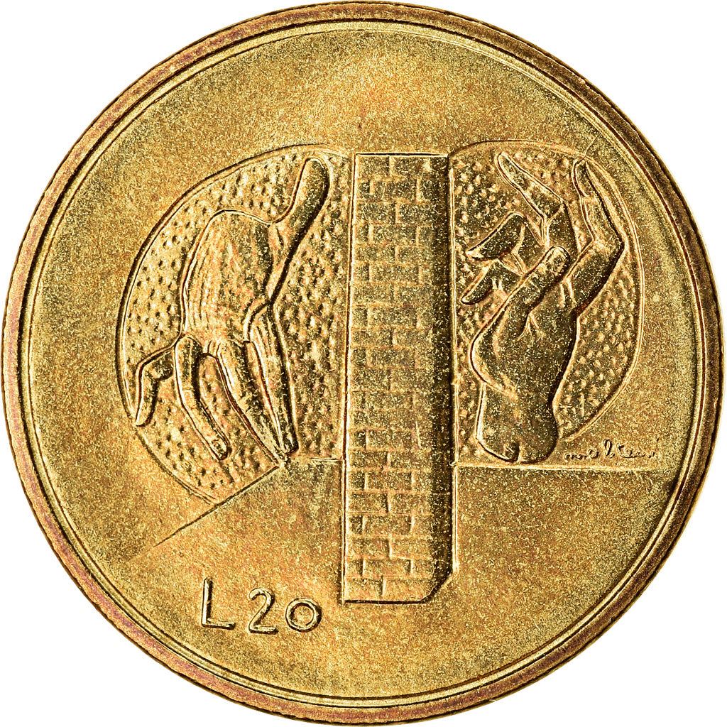 San Marino | 20 Lire Coin | Hands | Km:55 | 1976