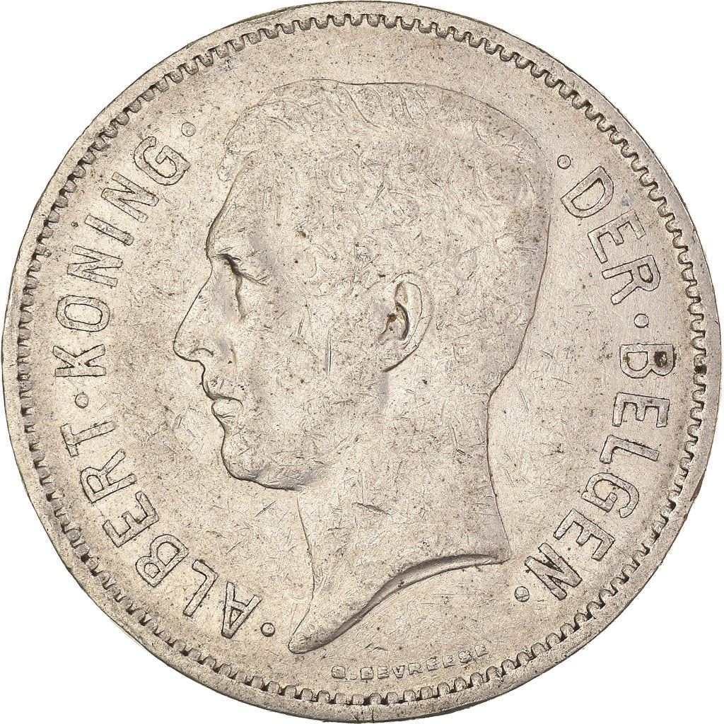 Belgian 1 Belga / 5 Francs Coin | Albert I Belgie | Star | Olive | KM98 | 1930 - 1933
