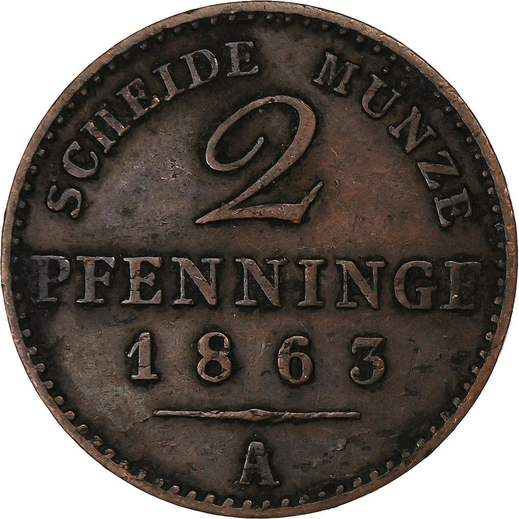 Royaume de Prusse | Pièce de 2 Pfennigs | Guillaume Ier | Km : 481 | 1861 - 1873