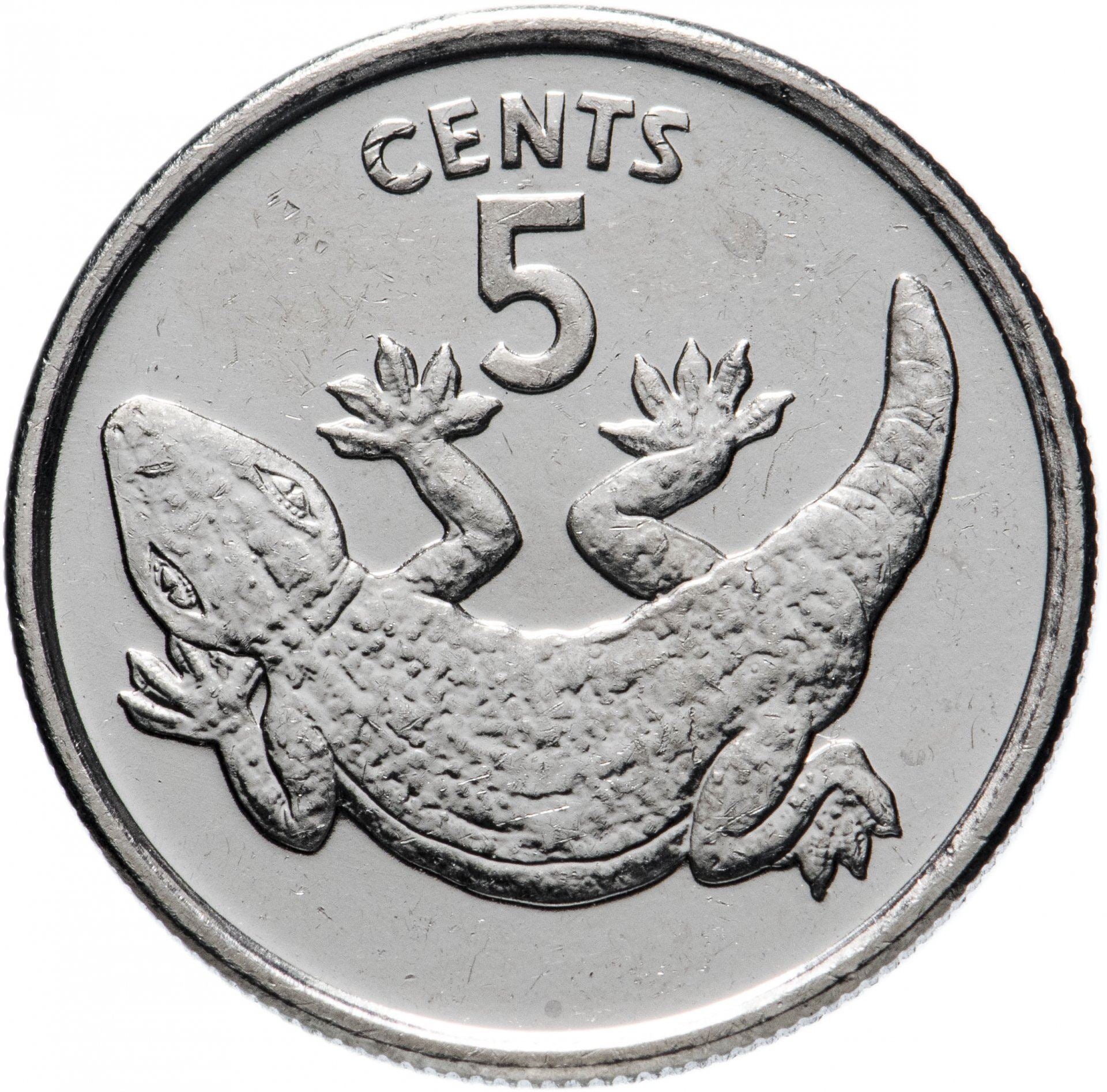 Kiribati | 5 Cents Coin | Stump-tailed Gecko | KM:3a | 1979