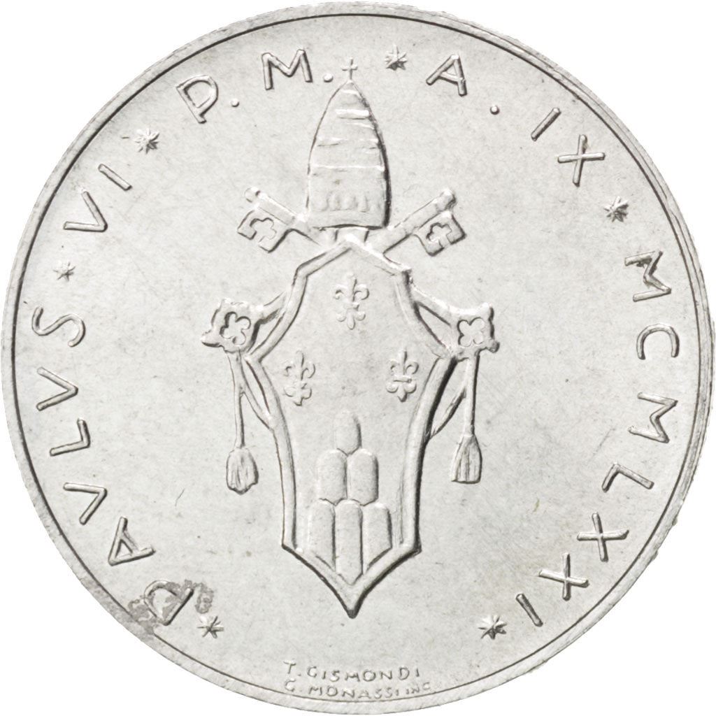 Vatican City | 1 Lira Coin | FAO | Aluminium | KM:116 | 1970-1977