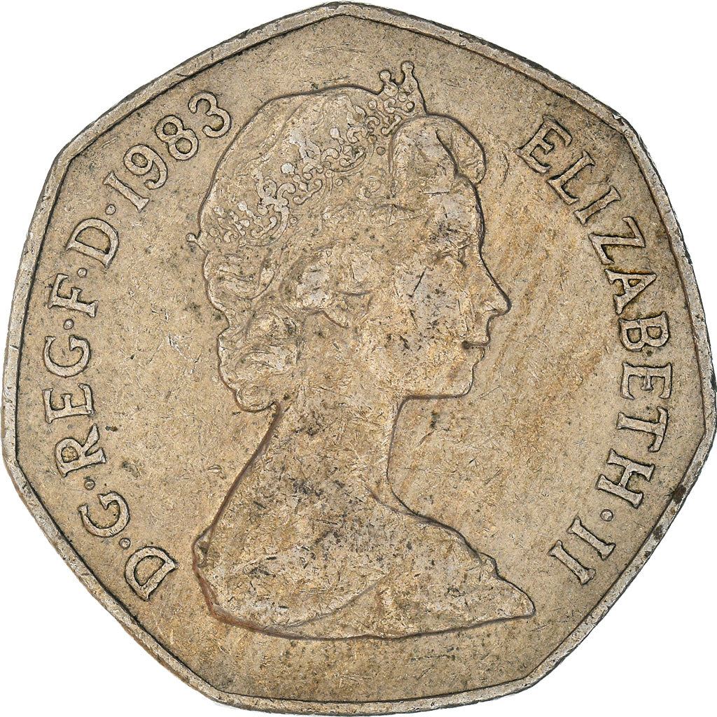 United Kingdom | 50 Pence Coin | Britannia | Km:932 | 1982 - 1984