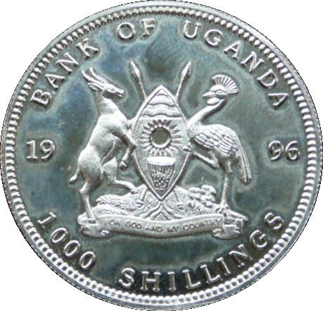 Uganda | 1000 Shillings Coin | Birth of Jesus | KM74 | 1996