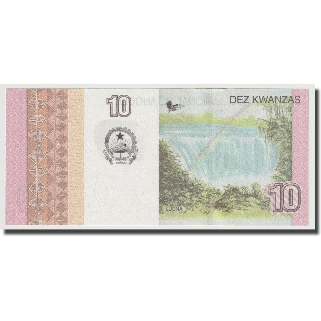 Angola | 10 Kwanzas Banknote | 2012 | José Eduardo dos Santos | António Agostinho Neto | Luena Waterfall