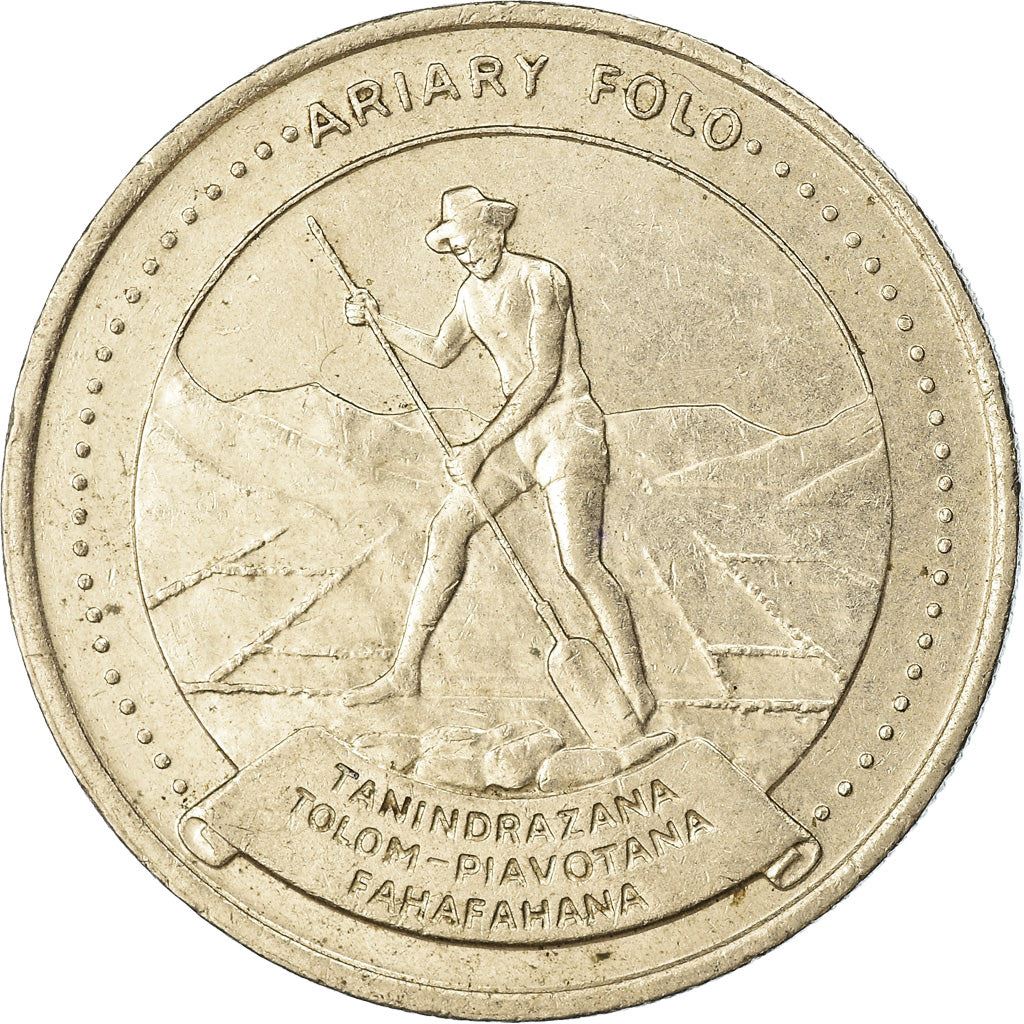 Madagascar | 10 Ariary Coin | Star | Worker | Peat | Km:13 | 1978