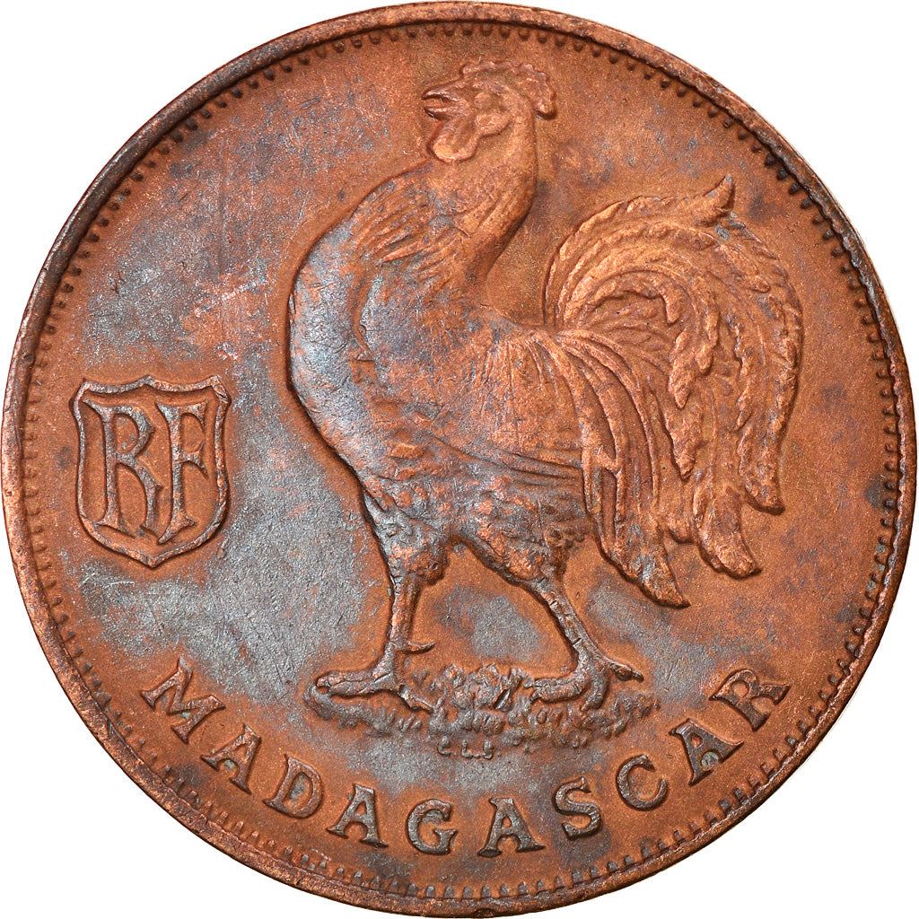 Madagascar | 1 Franc Coin | Rooster | Lorraine Cross | Km:2 | 1943