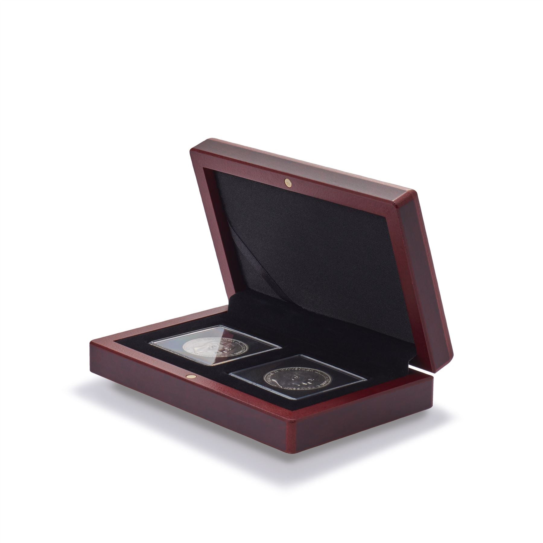 VOLTERRA Small Coin Box | Box for Presenting Coins in Square or Slab Capsules | 1 to 6 Compartments