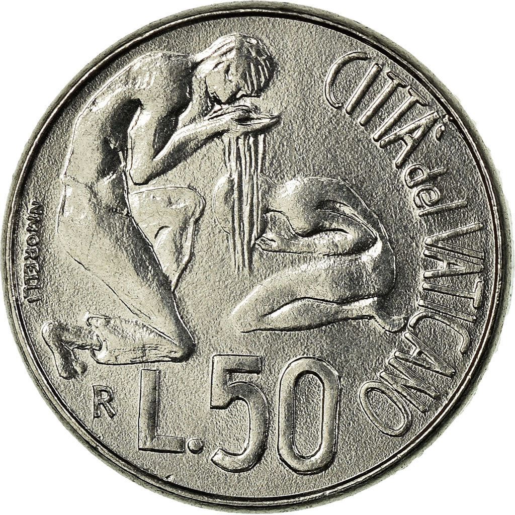 Vatican City | 50 Lire Coin | Baptism | Km:230 | 1991