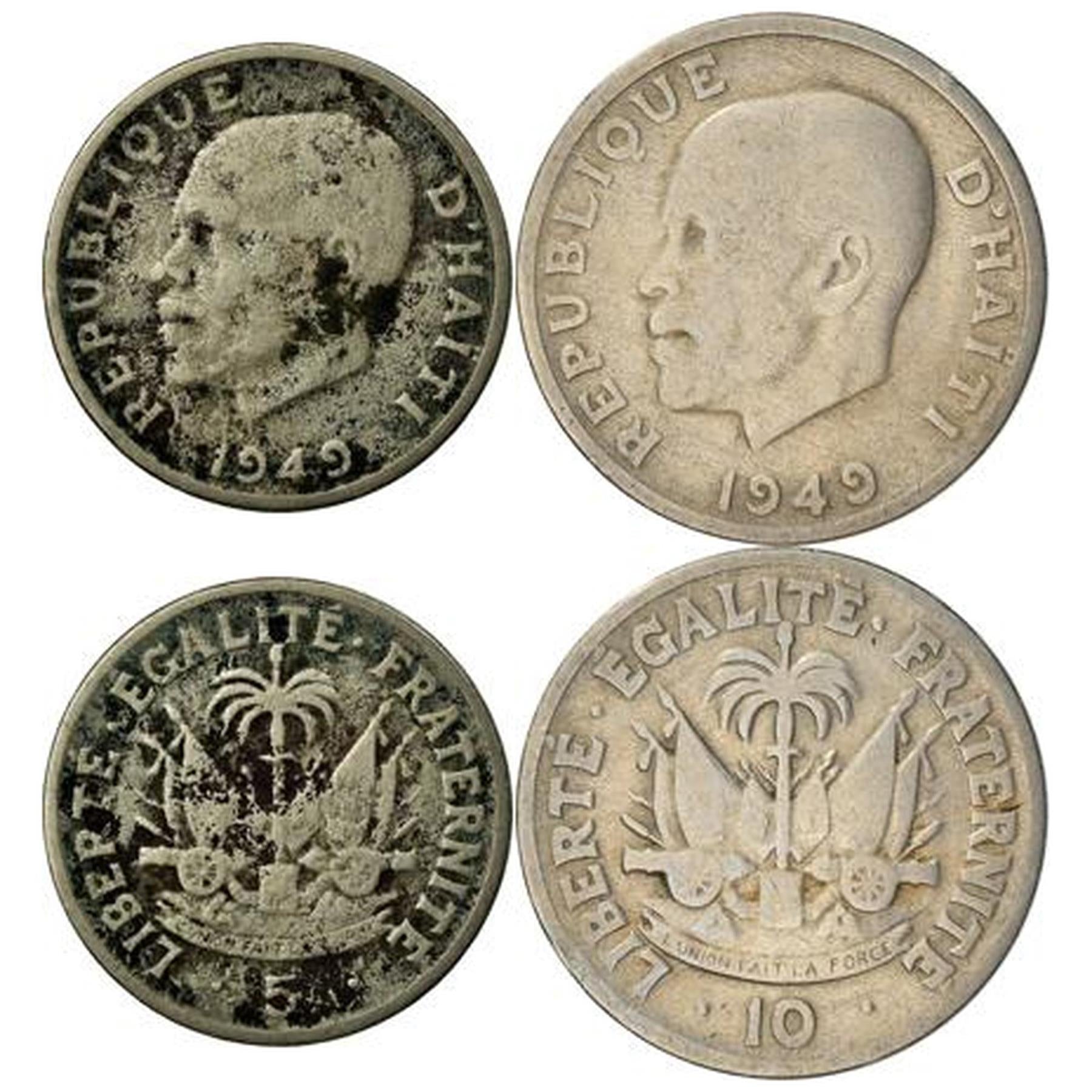 Haiti | 2 Coin Set | 5 10 Centimes | 1949