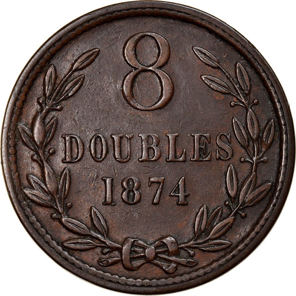 Guernsey 8 Doubles Coin | KM7 | 1864 - 1911