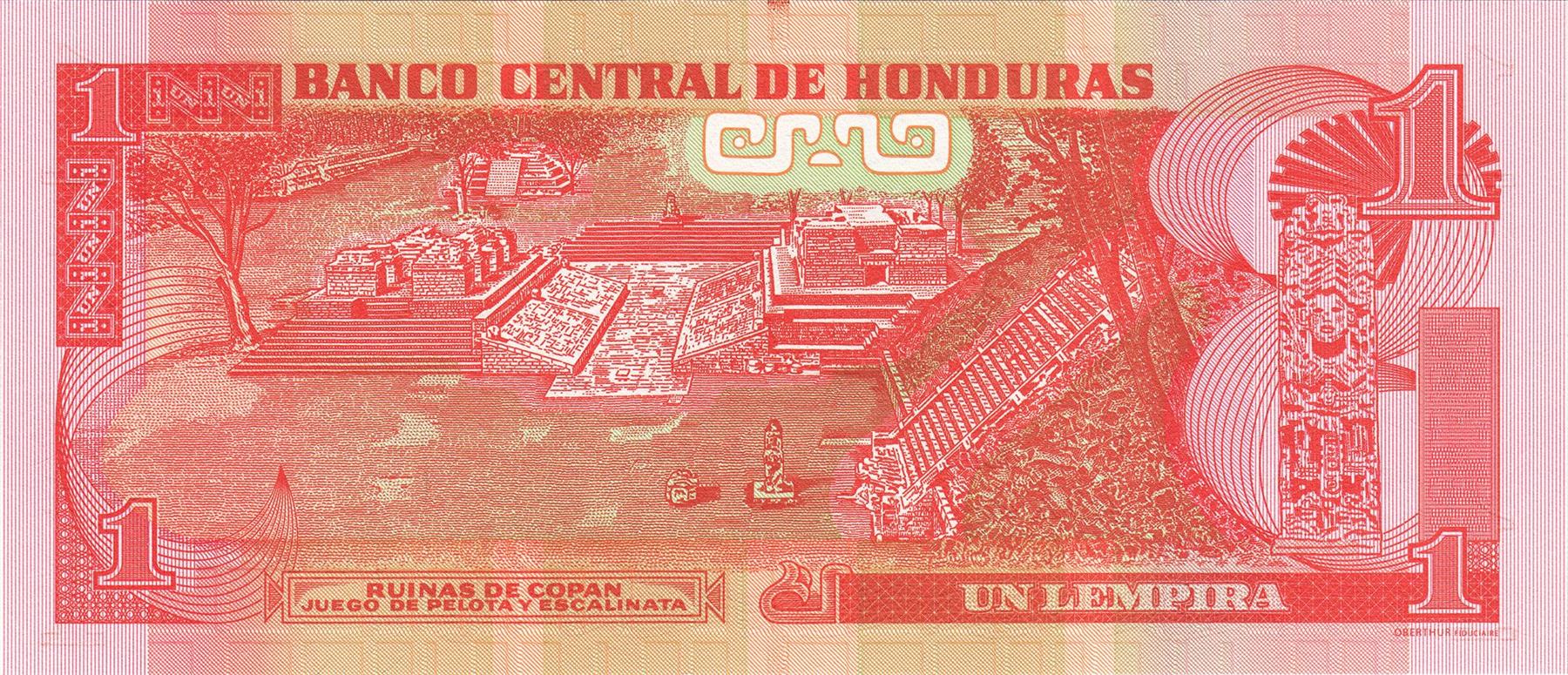 Honduras | 1 Lempira Banknote | 2012 - 2024 | Indio Lempira | Ruins of Copan
