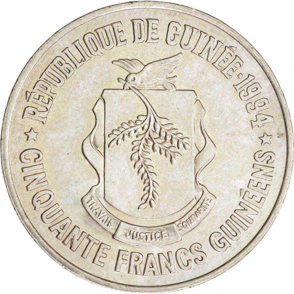 Guinea | 50 Francs Guineens Coin | Nimba mask | Km:63 | 1994