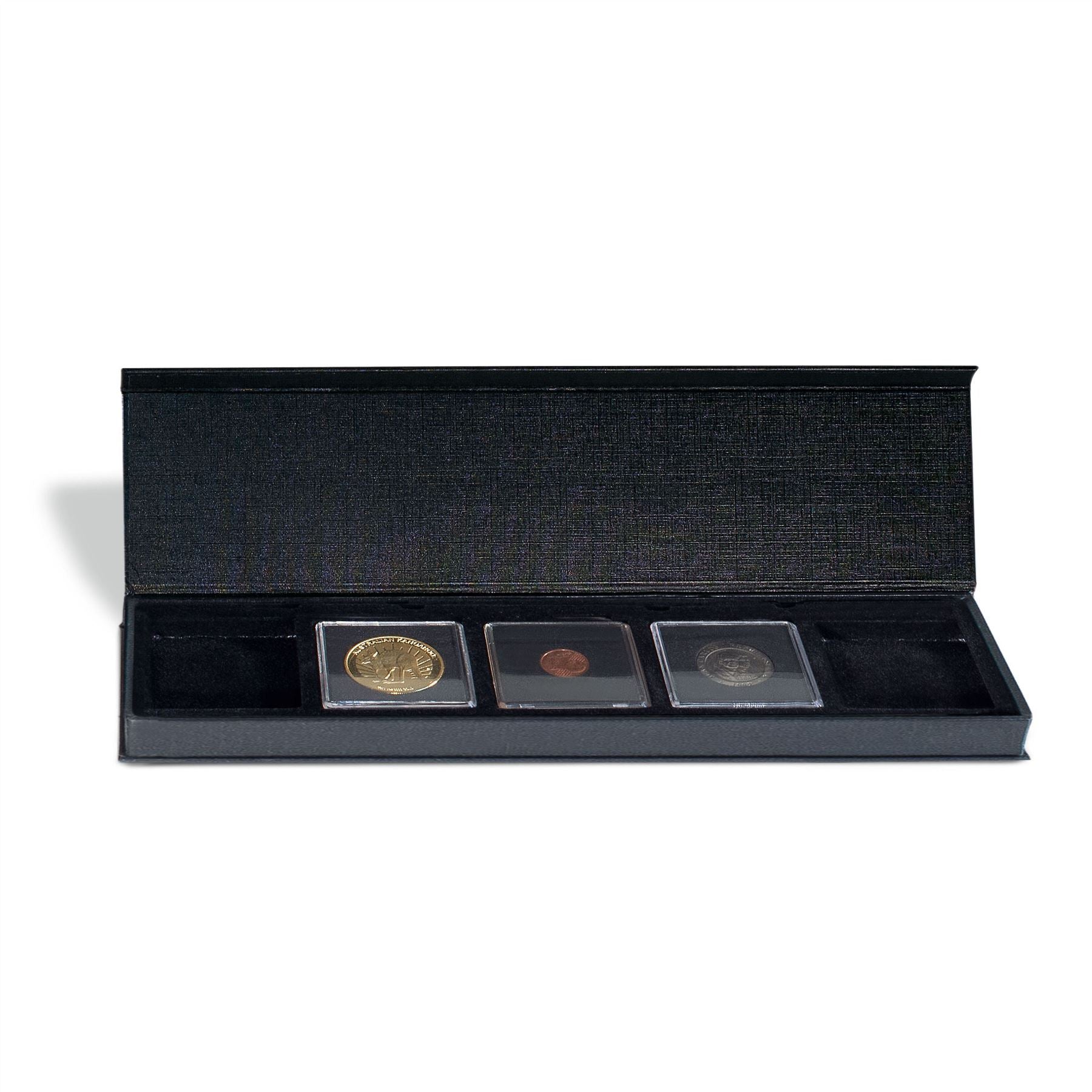AIRBOX Small Coin Box | Box for Presenting Coins in Square Capsules | 1 to 6 Compartments