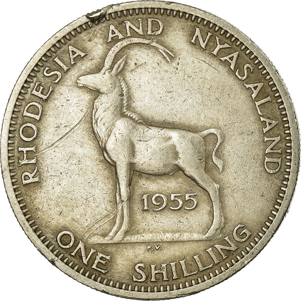 Rhodesia and Nyasaland | 1 Shilling Coin | Elizabeth II | Sable Antelope | Km:5 | 1955 - 1957