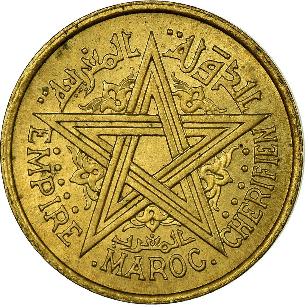 Morocco | 50 Centimes Coin | Sharifian Sultanate | Sultan Mohammed V | Pentagram | Y:40 | 1945