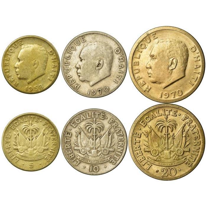Haiti | 3 Coin Set | 5 10 20 Centimes | 1958 - 1970