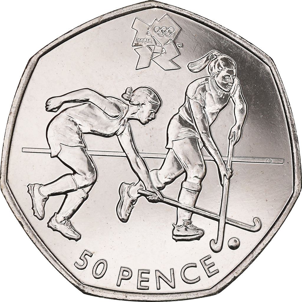 United Kingdom 50 Pence Coin | Elizabeth II 4th portrait | Hockey | 2011
