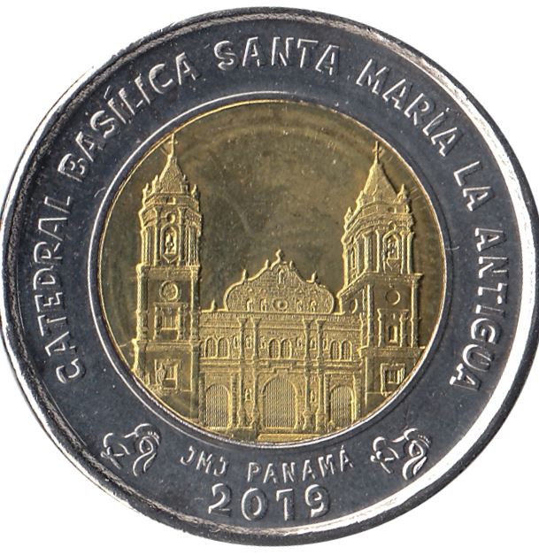 Panama 1 Balboa Coin | Saint Mary | The Sacred Heart Cathedral | KM162 | 2019