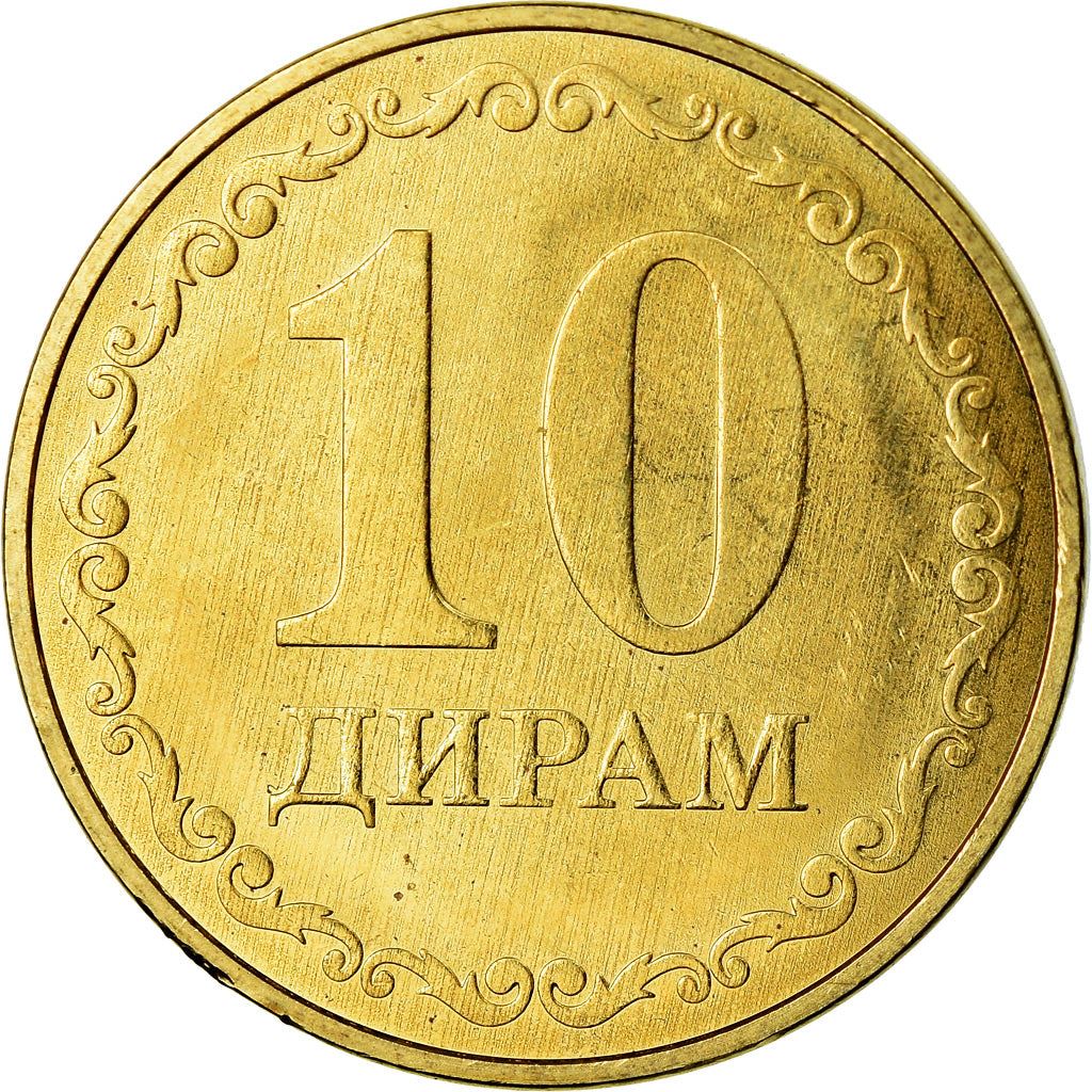 Tajikistan | 10 Diram Coin | Sunrise | Wheat | Cotton | Km:53 | 2019 - 2020