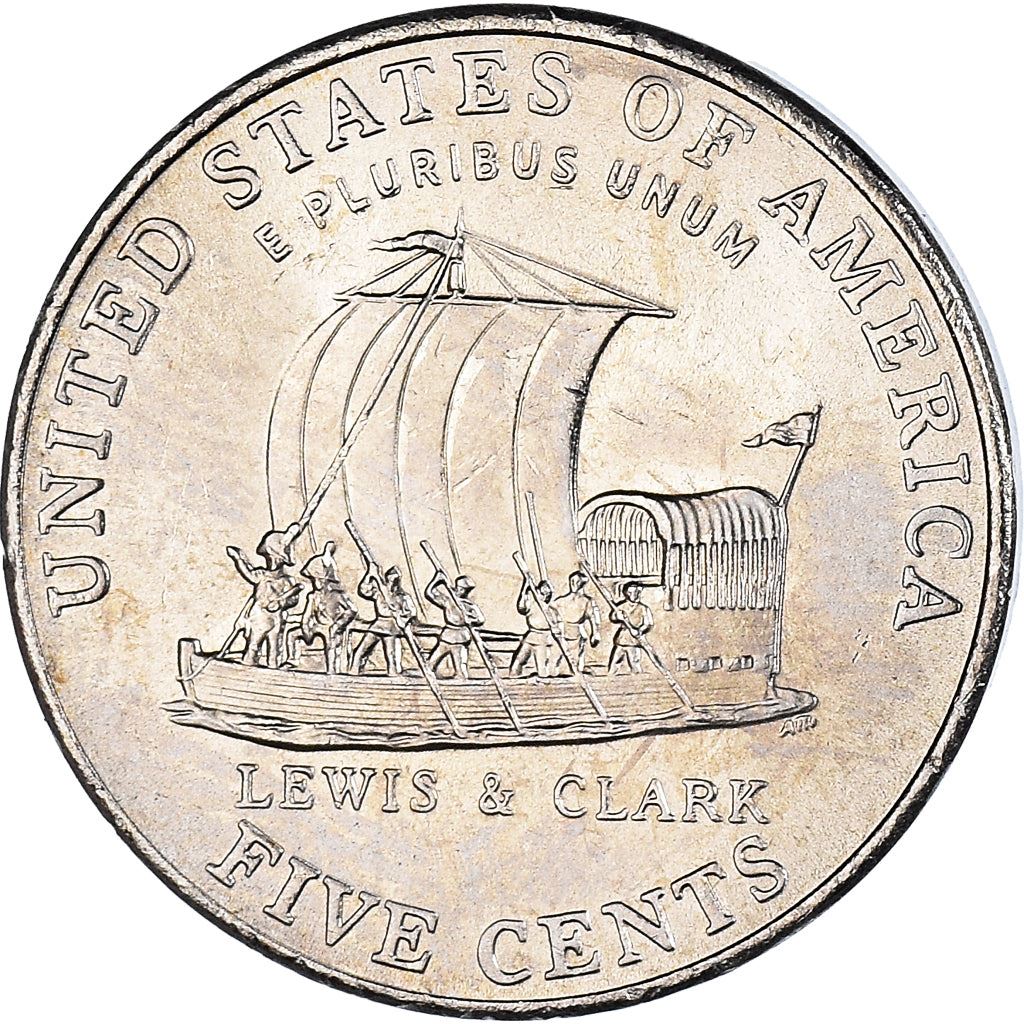 United States | 5 Cents Coin | Jefferson Nickel | Boat | Lewis and Clark | KM361 | 2004